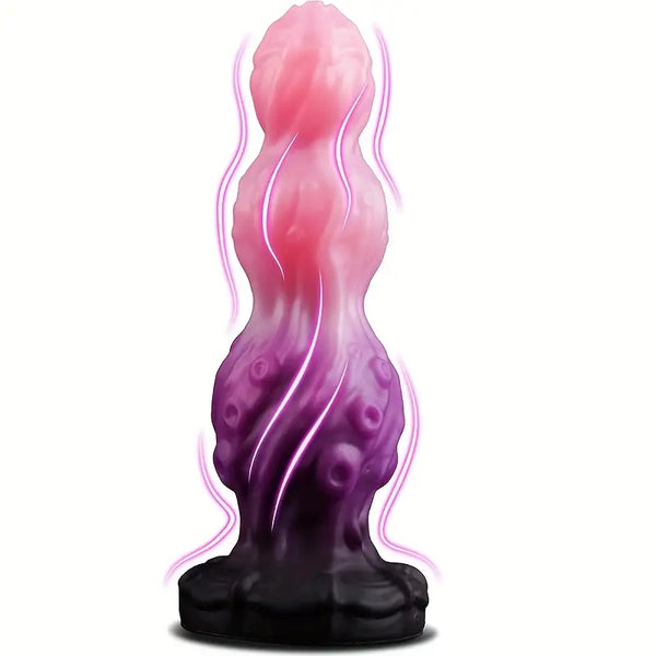 Purple Swirls Liquid Silicone Tentacle Anal Plug Fantasy Knot Dildo