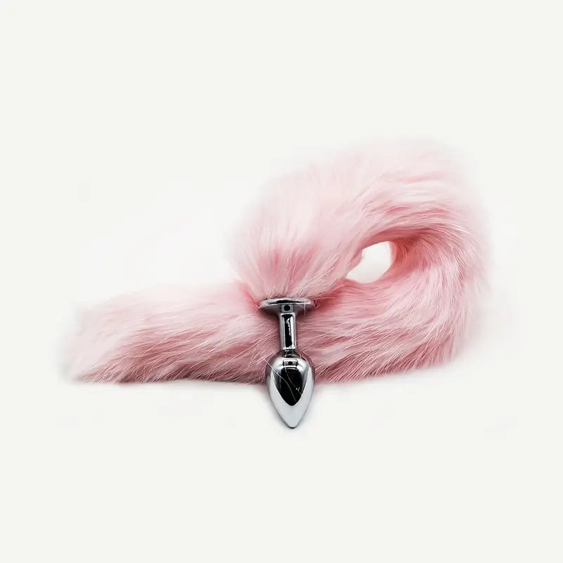 Separable Metal Anal Plug Real Fox Tail Role Play Butt Plug Anal Sex Tail