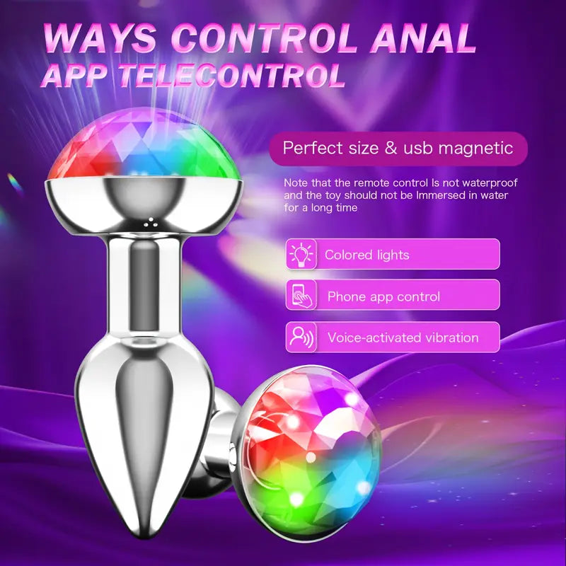 Voice-Controlled Luminous LED Anal Plug Vibrator Prostate Massager