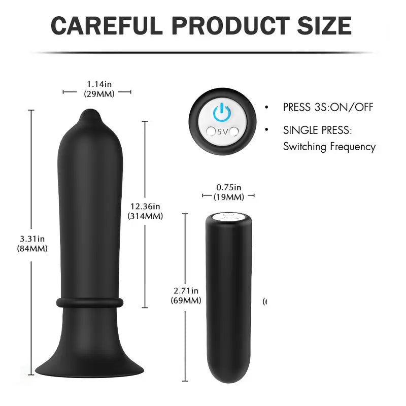 Advanced Prostate Massager With Suction Cup Anal Butt Plug Vibrator