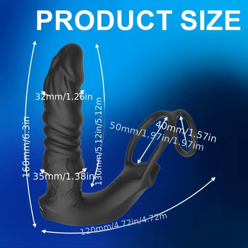 Thrusting Anal Vibrator 5-in-1 Vibrating Anal Plug Dildo Shaped Vibrator