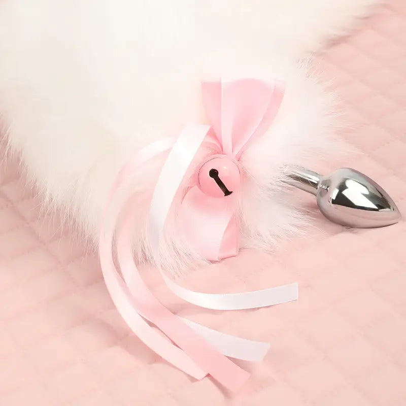 Adult BDSM White Fox Tail Butt Plug SM Metal Alternative Tail Adult Sex Toy