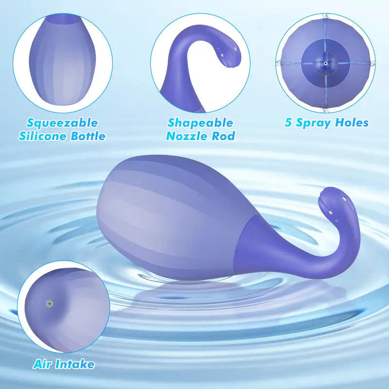 Anal Douches For Men Women Enema Bulb With Bendable Silicone Nozzles