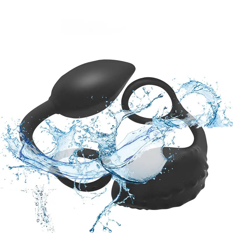 Black Silicone Lock Ring For Men Prostate Perineum Stimulation Massage