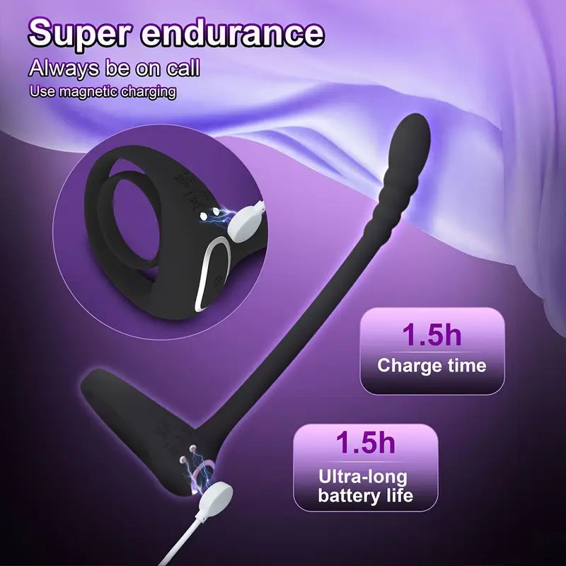 Gland Massager Prostate Anal Vibrator 10 Frequency Sperm Ring Anal Plug