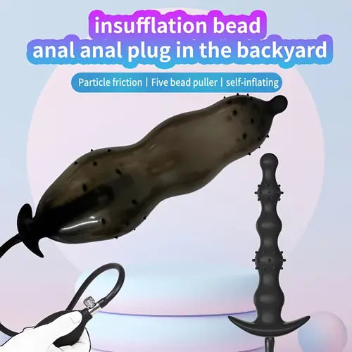 Silicone Inflatable Anal Plug With 5 Different Sizes Inflatable Anal Dilator