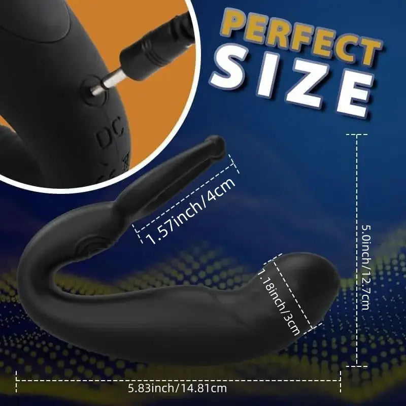 Male Prostate Vibrator Turning Massager Stimulator 10 vibrating Cock Ring