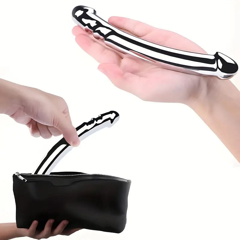 Metal Anal Butt Plug Double Head Dildo Realistic Penis G-spot Stimulator