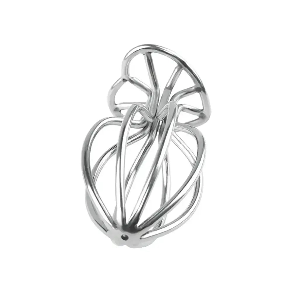 Silvery Heart-shaped Cut-out Metal Anal Plug For Anal Expansion