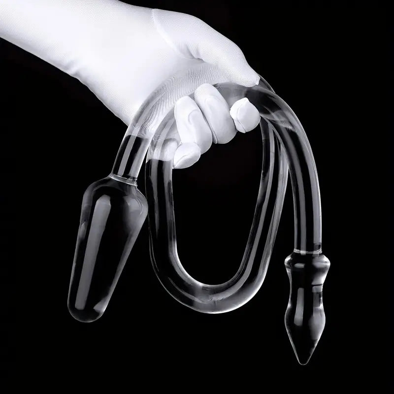 35.43inch Extra Long Transparent Dual-Ended Dragon Anal Plugs For Men