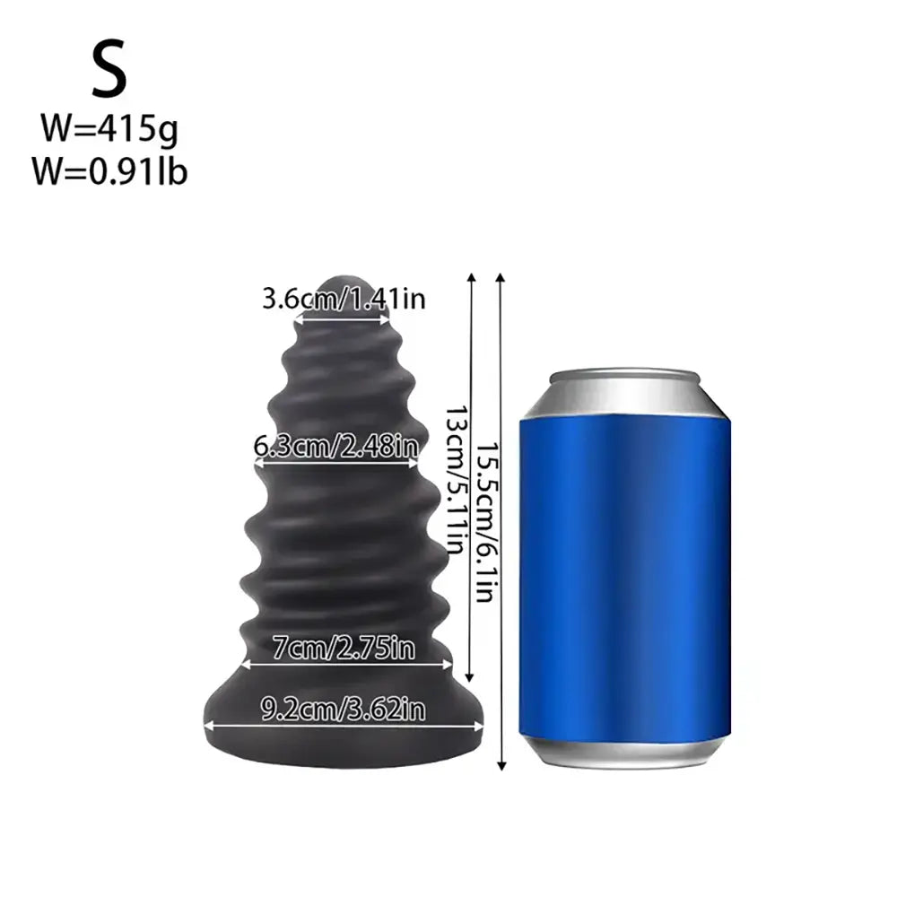 PVC Threaded Screw Anal Plug Large Novelty Fun Backdoor Anus Plug PVC Threaded Screw Anal Plug Large Novelty Fun Backdoor Anus Plug