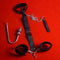 Leather Bondage Kit With Adjustable Collar Removable Handcuffs Anal Hook