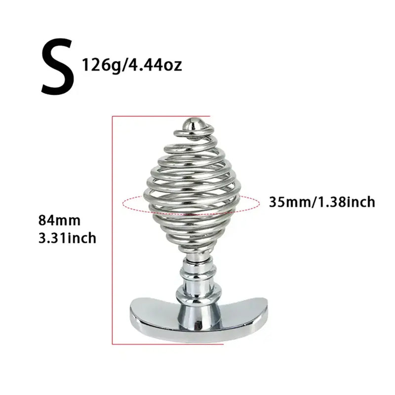 Stainless Steel Anal Plug Ribbed Stopper Design Hollow Metal Butt Plug