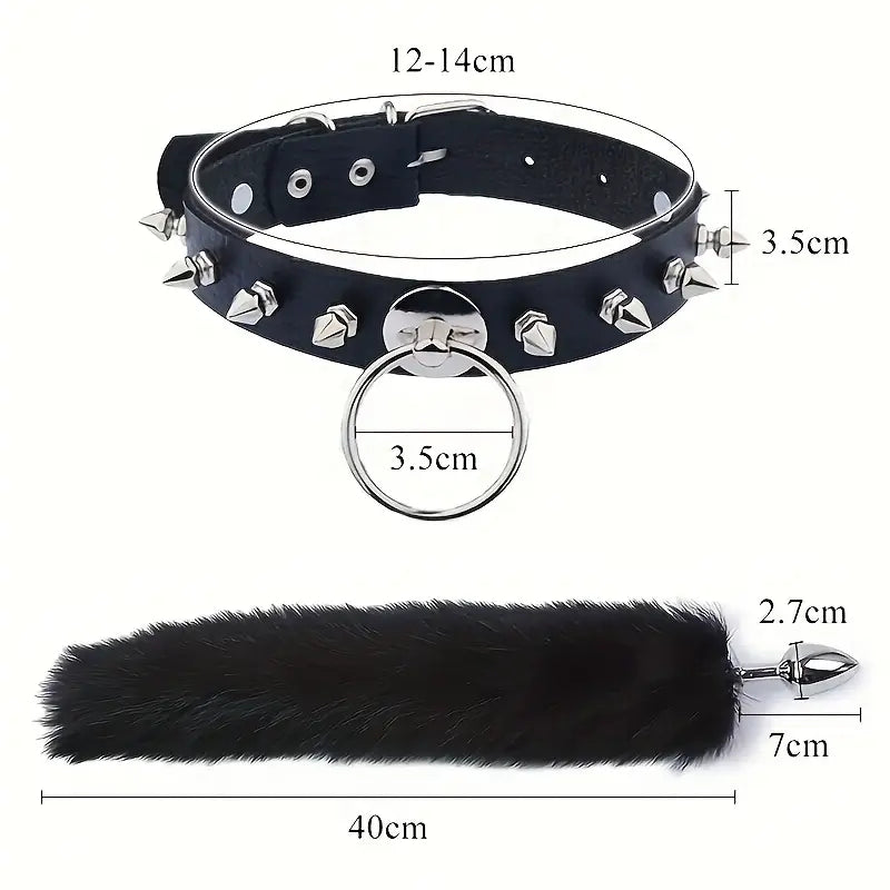 5/3/2pcs Fox Tail Butt Plug With Ear Headband Metal Butt Plug Role Play