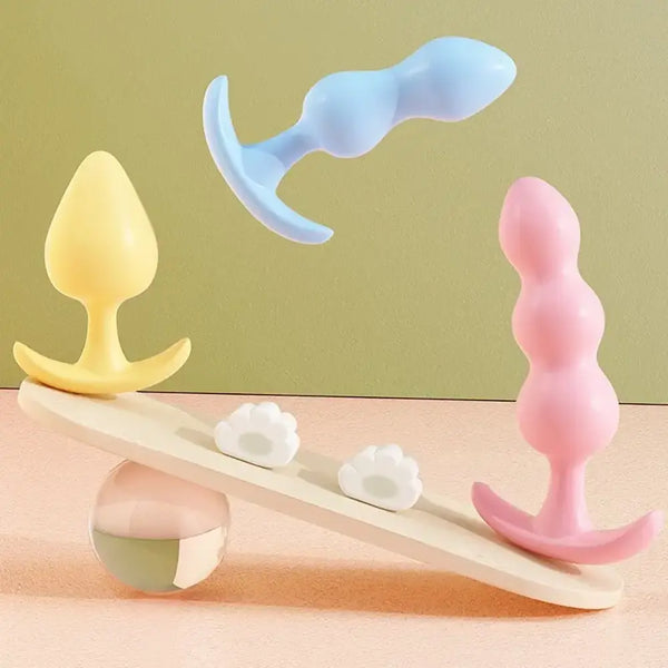 Back Court Butt Plug Large Pull Beads TPE Material Adult Anal Toy