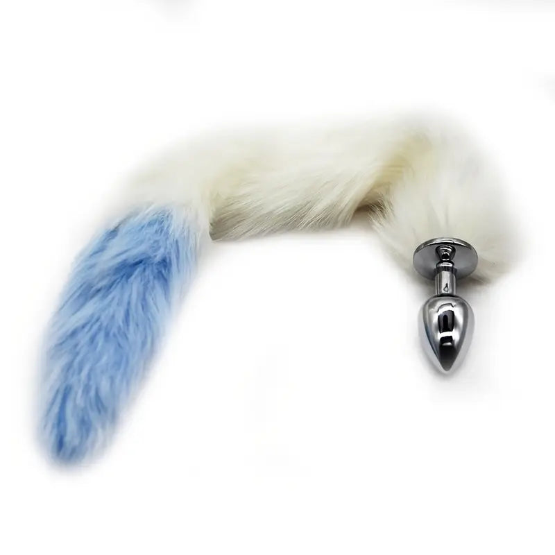 Separable Metal Anal Plug Real Fox Tail Role Play Butt Plug Anal Sex Tail