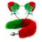 Christmas Style SM Roleplay Set Red Green Furry Ears Tai Anal Plug