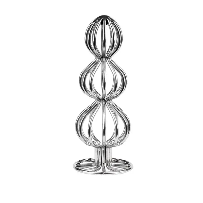 Women Men Anal Plug Hollow Metal Gourd Shaped Butt Plug Stopper Toy