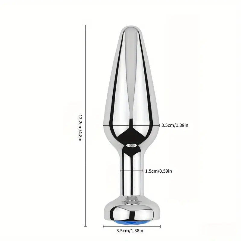 Gem Base Metal Anal Plug Ass G-Spot Masturbation Tool Sex Massager