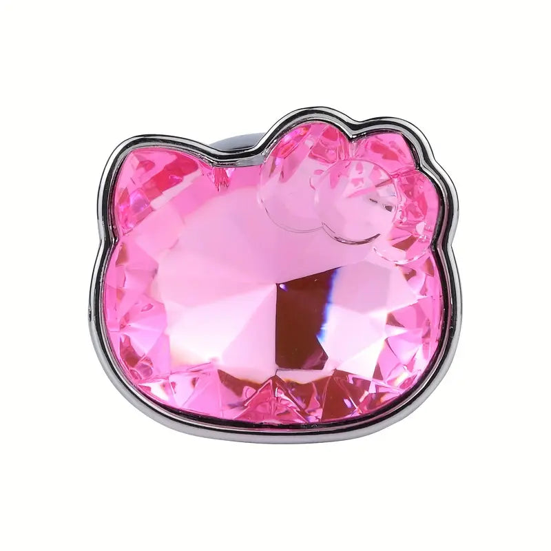 Cat Face Shape Jewel Base Metal Anal Plug Butt Plug Couples Sex Toy