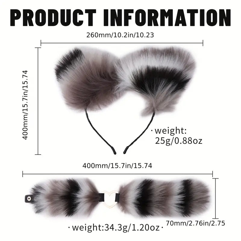 4pcs Butt Plug Anal Plug Set Fox Tail Anal Plug Cat Ears Headband Collar
