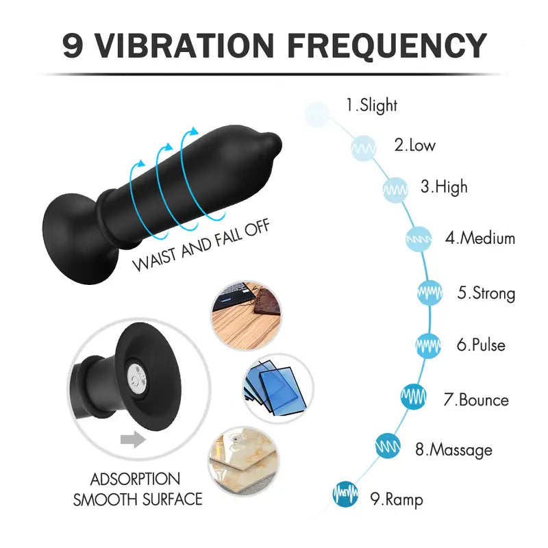 Advanced Prostate Massager With Suction Cup Anal Butt Plug Vibrator