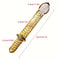 Golden Pattern Glass Dildo Handheld Anal Plug Sex Toy For Men