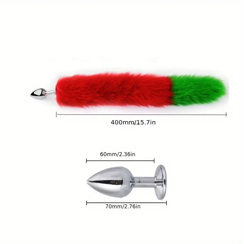 Christmas Style SM Roleplay Set Red Green Furry Ears Tai Anal Plug