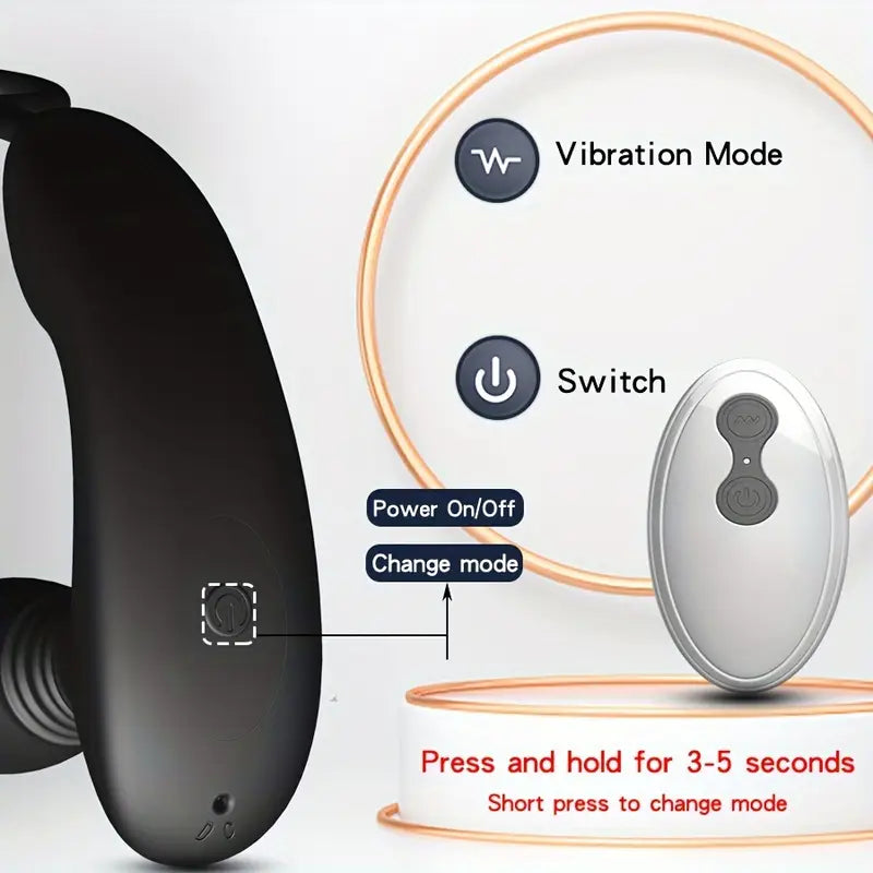 Thrusting 3 Motors Remote Control Telescopic With 10 Modes Anal Plug