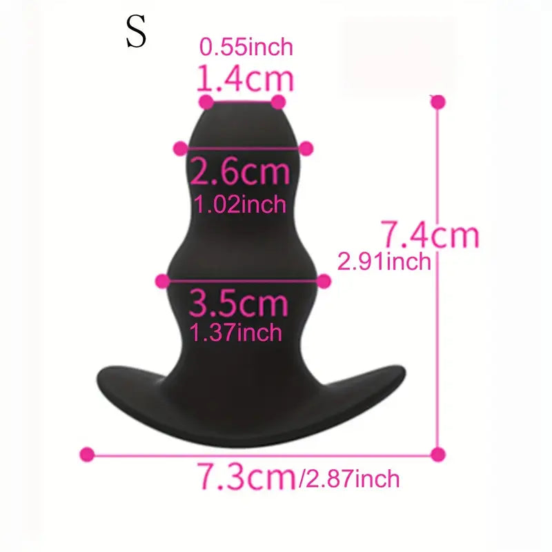 Silicone Anal Plug Dilator Toy Hollow Peep Design Narrow Flared Base