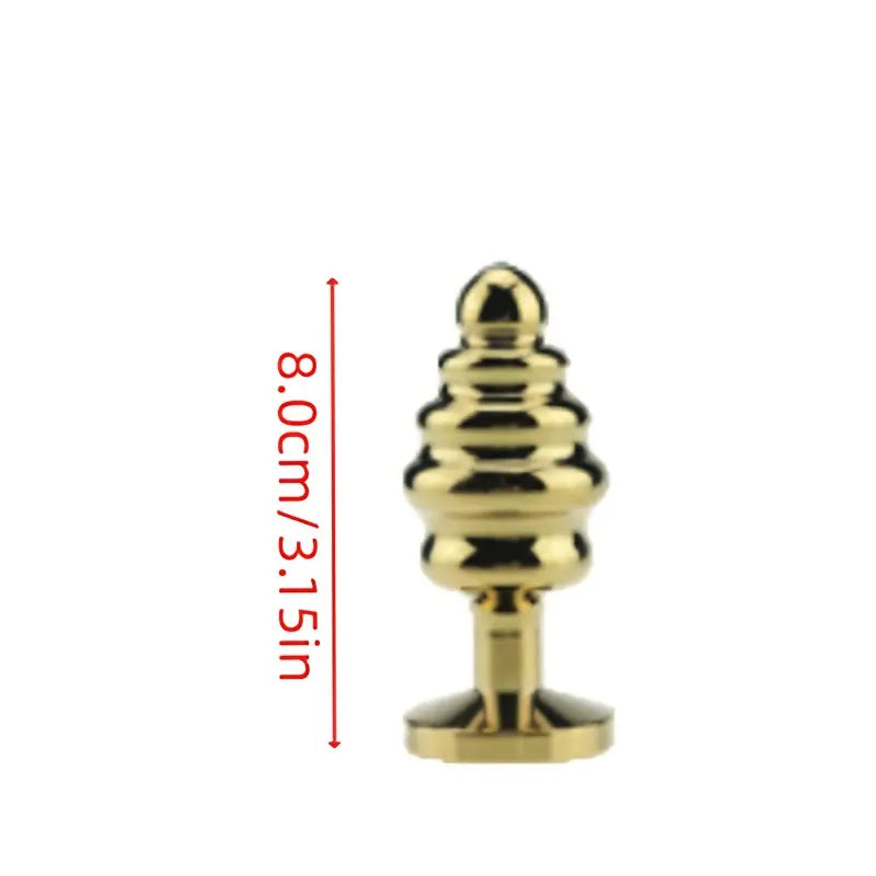 Metallic Anal Beads Threaded Rear Anal Sex Toy Wearable Metal Butt Plug