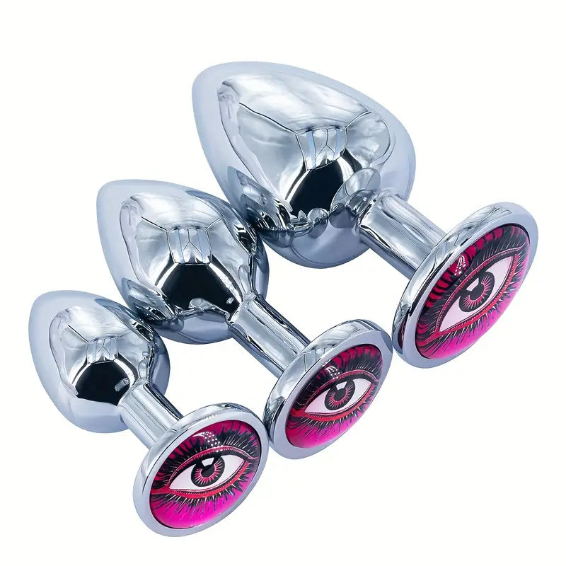 Metal Round Anal Plug With Various Pattern Sequins Alternative Toy Metal Round Anal Plug With Various Pattern Sequins Alternative Toy