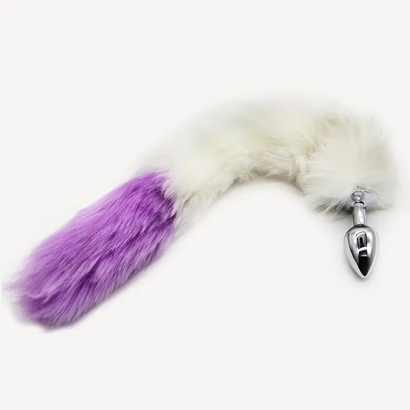 Separable Metal Anal Plug Real Fox Tail Role Play Butt Plug Anal Sex Tail