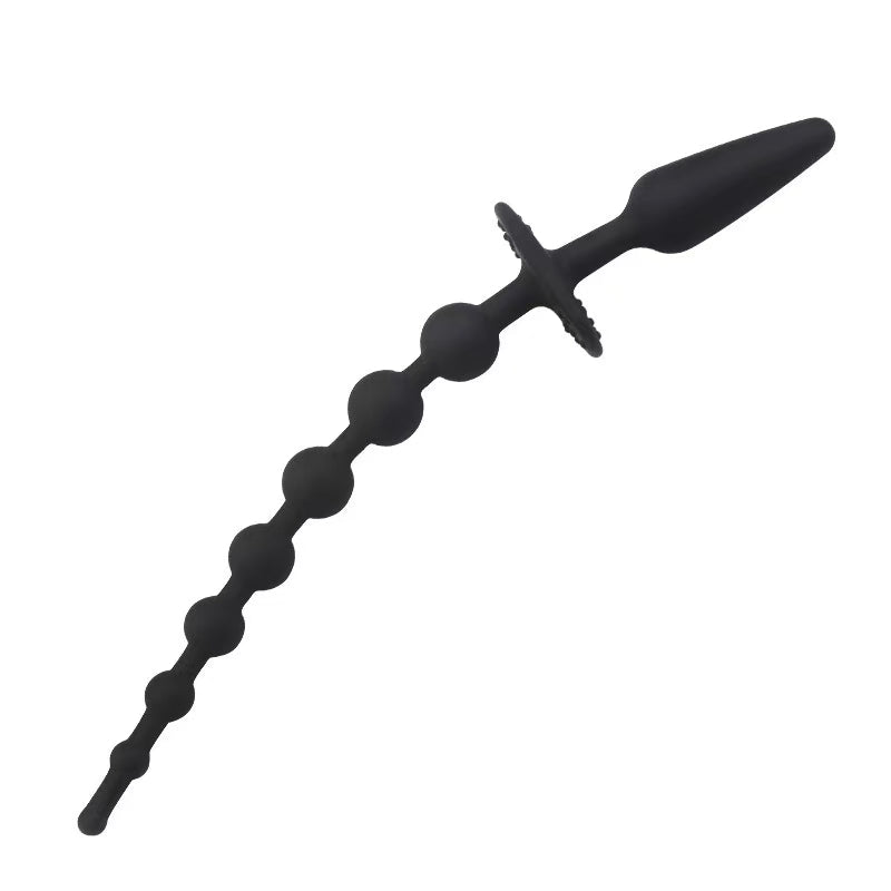 Anal Beads Play Silicone Butt Plug Safe Pull Ring SM Fetish Anal Plug