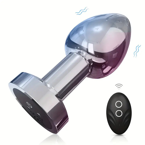 Remote-Controlled Vibrating Metal Anal Plug Couples Flirting Adult Sex Toy