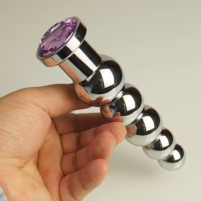 Heavy Duty Metal Anal Plug With 4 Beads Prostate Massage Butt Plug