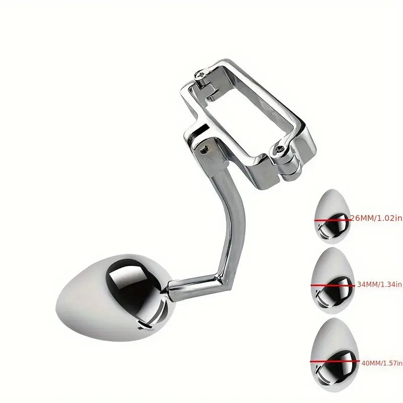 SM Metal Butt Plug Adult Sex Toy For Male Use With Cock Ring For Use