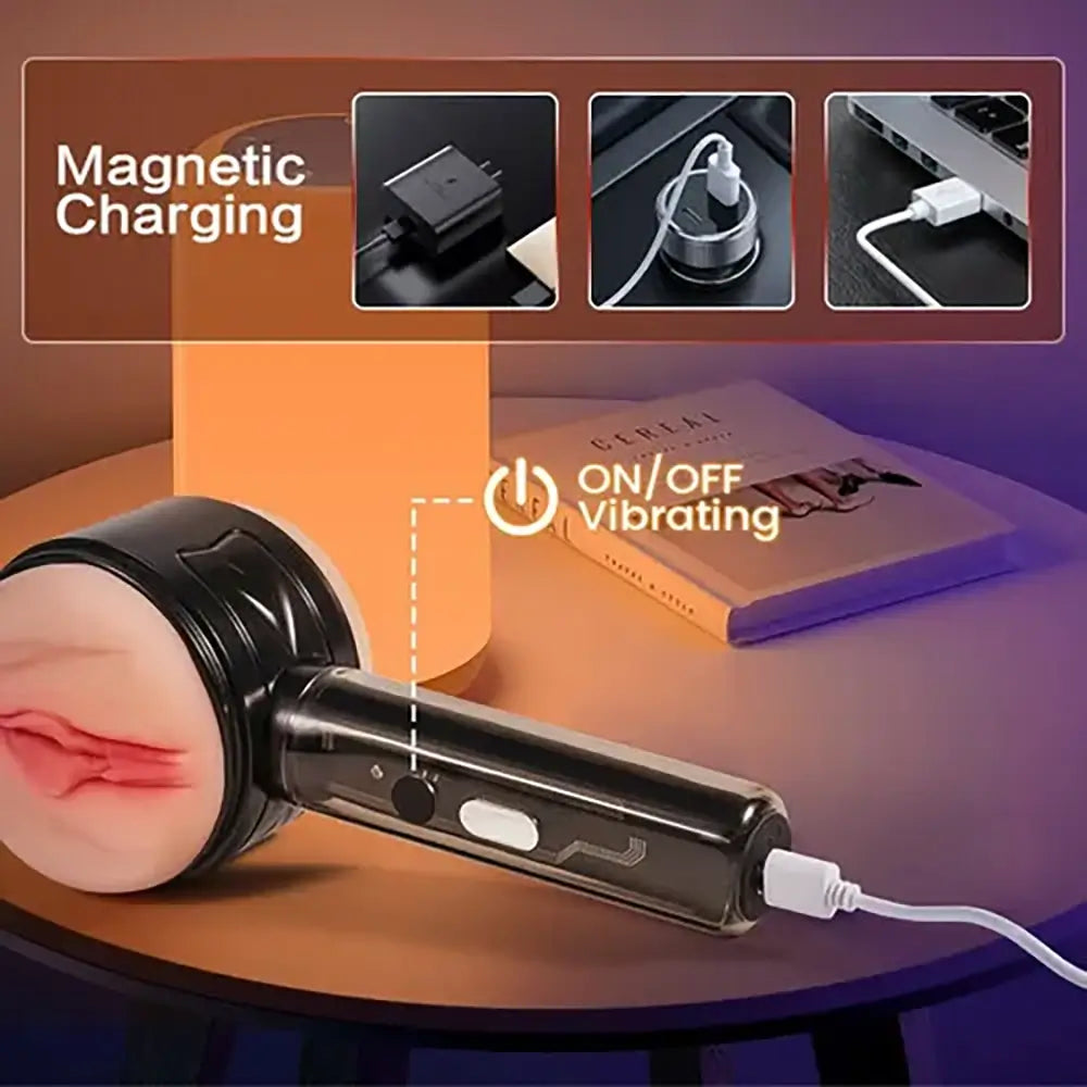 10 Vibration Anal and Vaginal 2 in 1 Handheld Automatic Masturbator