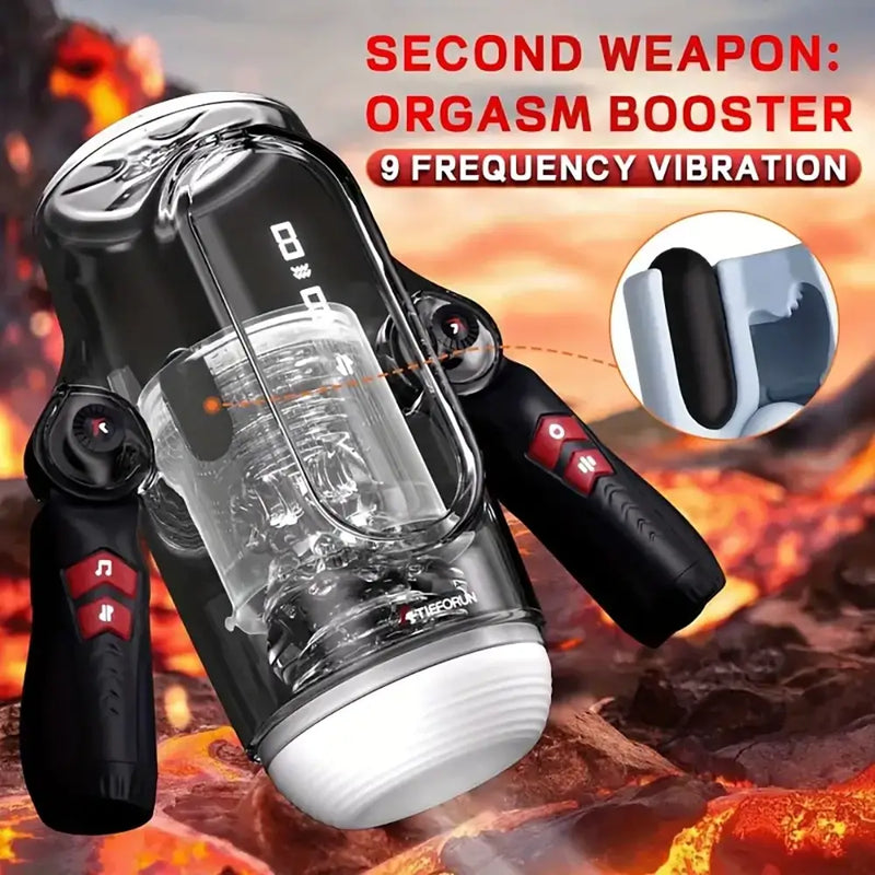 9 Telescopic Vibration LED Display Intelligent Heating Voice Masturbator