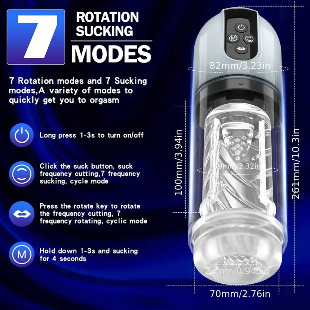 4 Pump 7 Sucking 7 Rotating 7 Licking LCD Automatic Masturbator