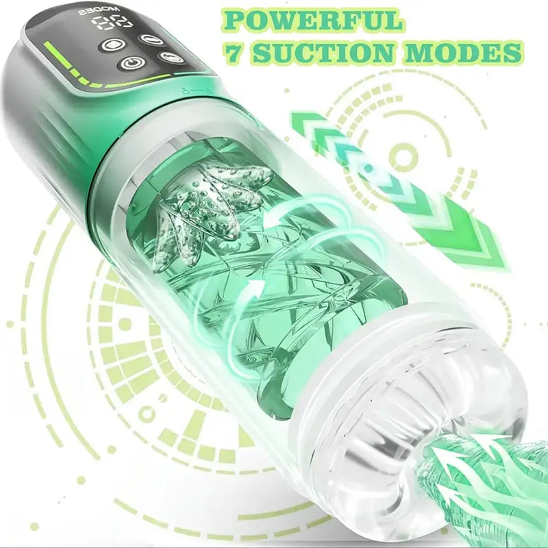 3 Pump 7 Thrusting Rotating Vibrating Sucking LCD Automatic Masturbator