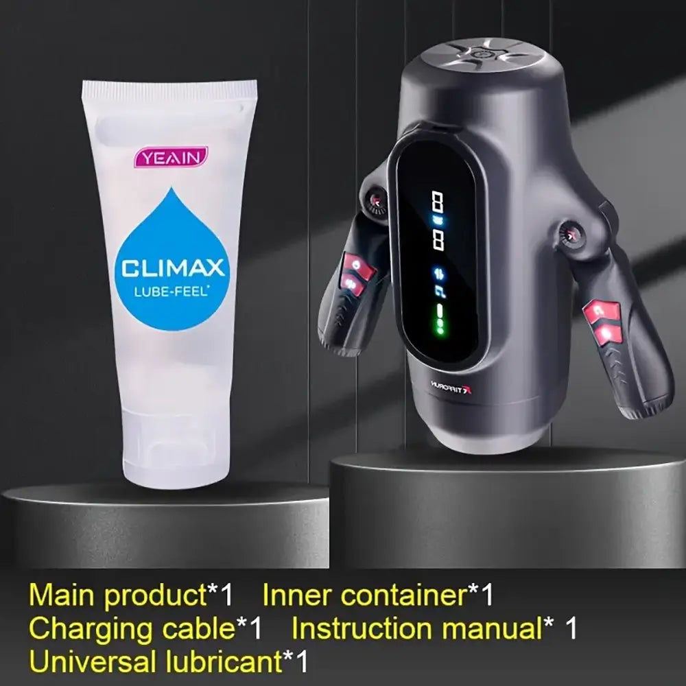9 Telescopic Vibration LED Display Intelligent Heating Voice Masturbator