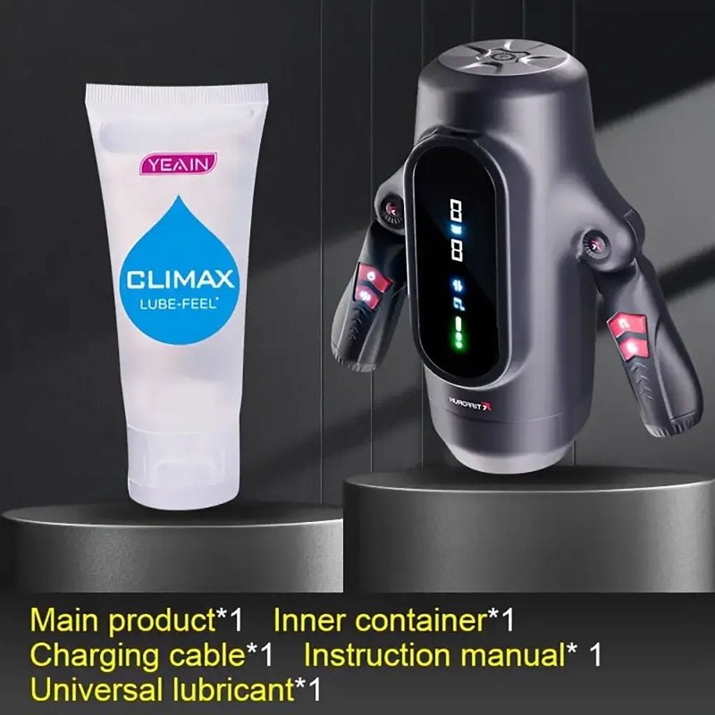 9 Telescopic Vibration LED Display Intelligent Heating Voice Masturbator