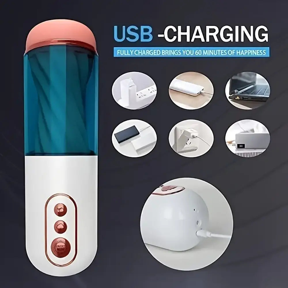 3 Vacuum Suction Stroker 5 Vibration Male Automatic Masturbator