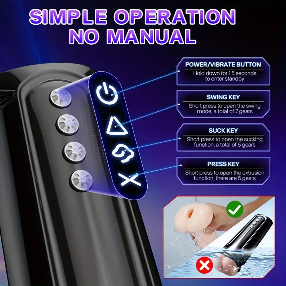 Latest Features First Anal 4IN1 Suction Swing Automatic Masturbator