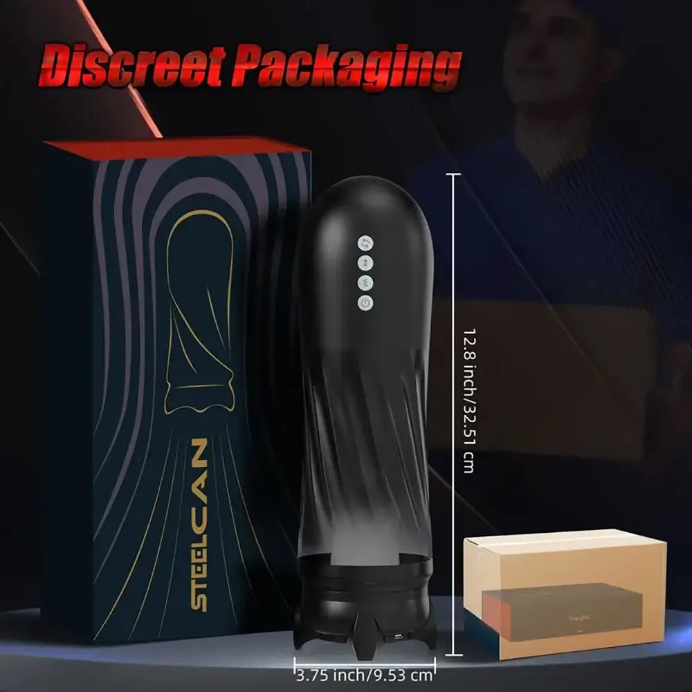 Steelcan 3 in 1 Thrusting Vibrating Automatic Male Masturbator Steelcan 3 in 1 Thrusting Vibrating Automatic Male Masturbator