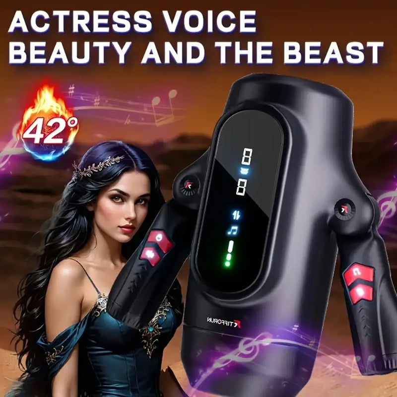 9 Telescopic Vibration LED Display Intelligent Heating Voice Masturbator
