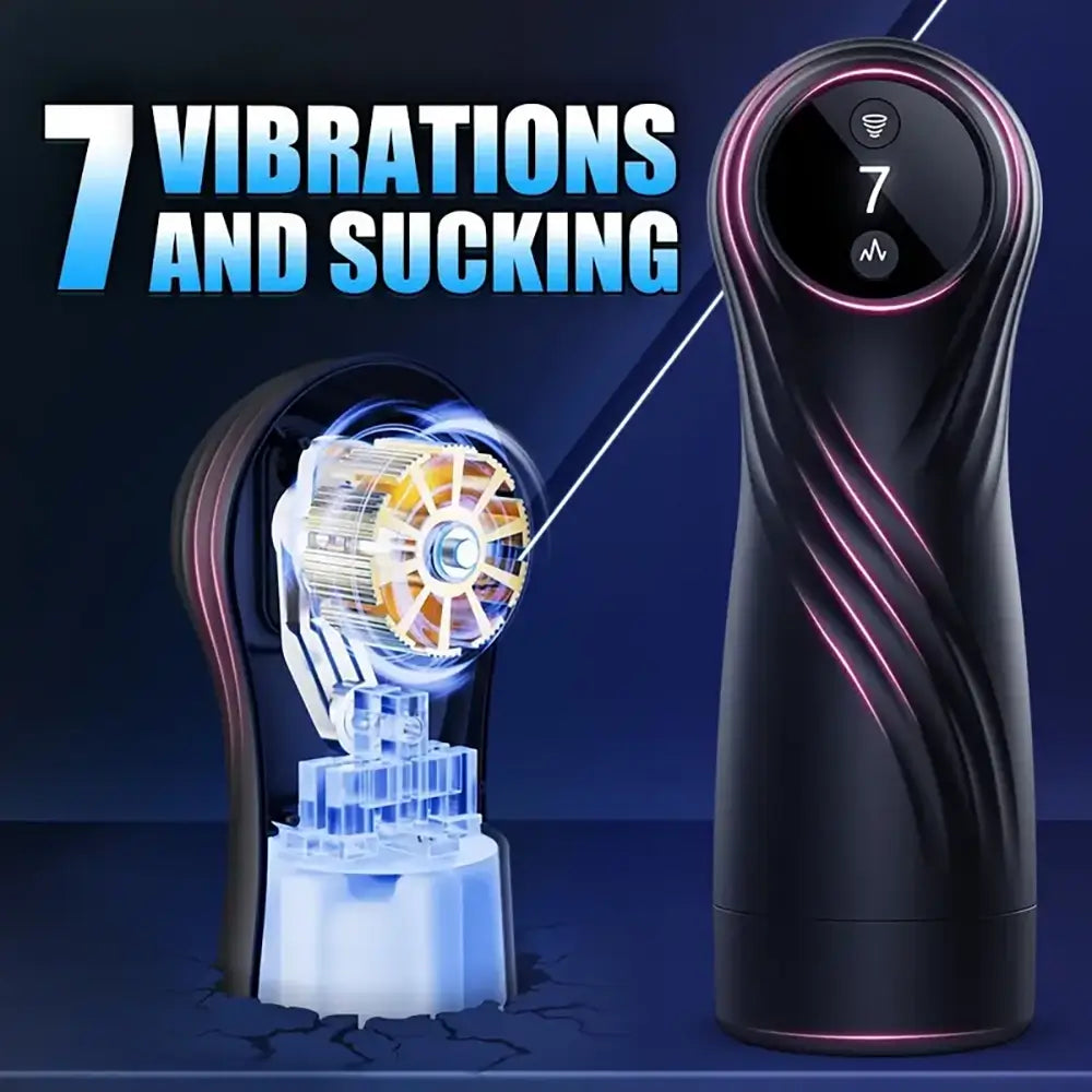 Automatic Sucking Vibrating 7 Modes Exhaust Male Masturbator