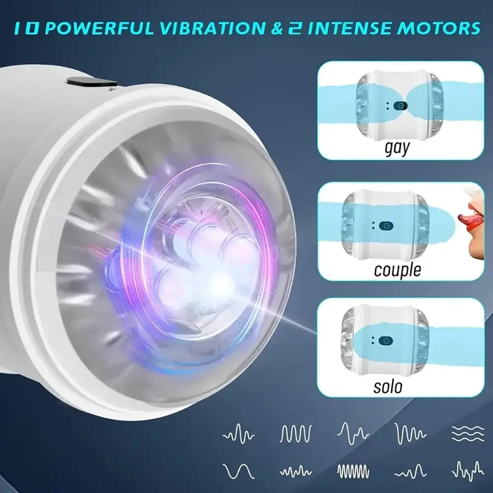 Vibrating Magnetic Suction Double Pass Training Masturbator