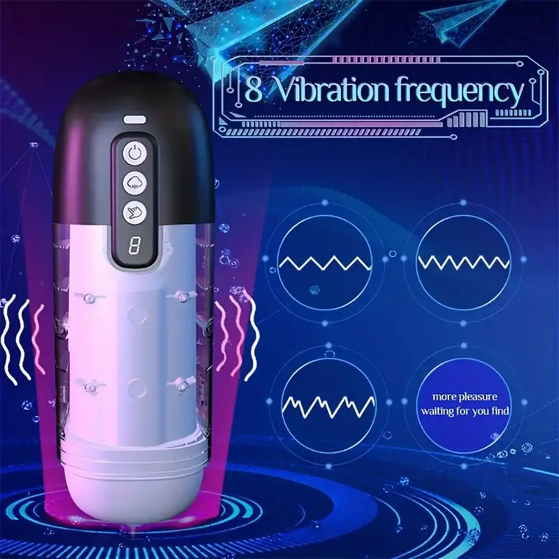 Hand Control Sucking Vibrating Indication Male Automatic Masturbator